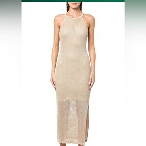 Guess Cream Midi Dress with sparkles all over it